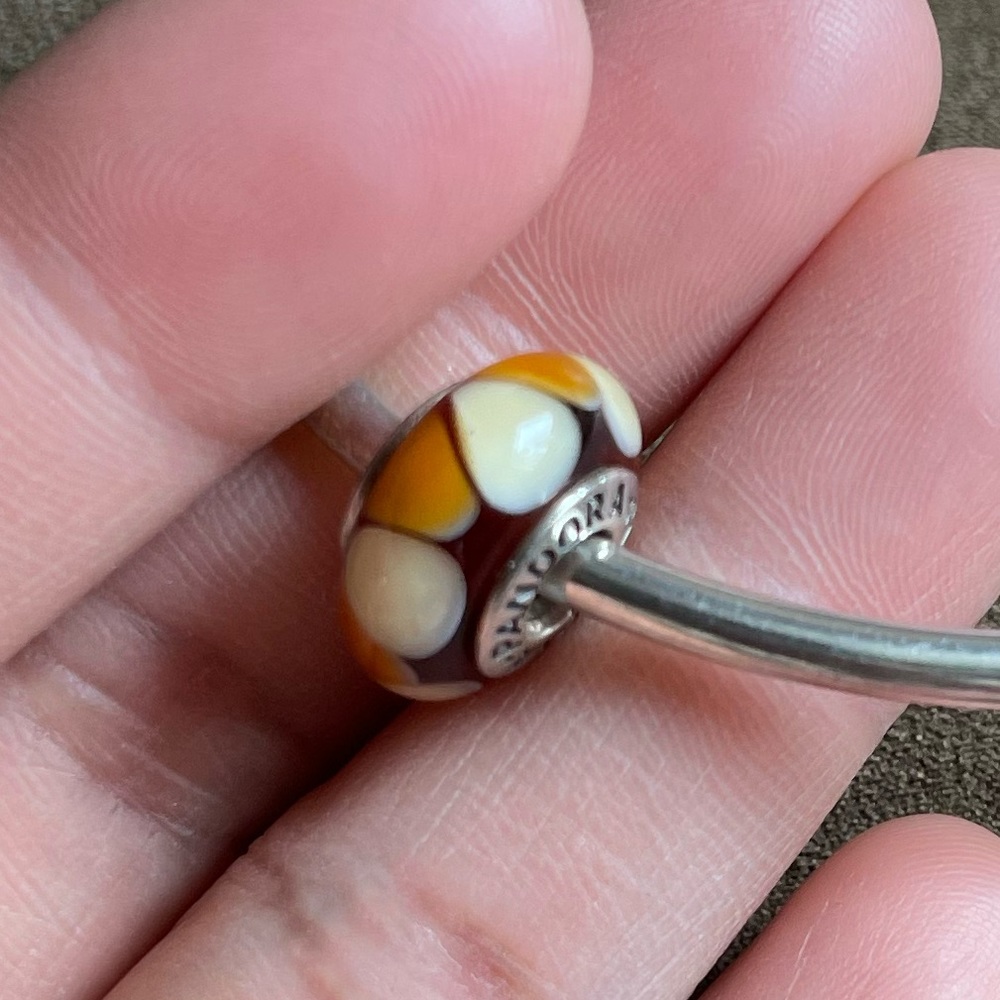 Pandora Bangle Bracelet W/ 6 Charms Euc View 4